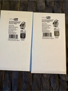 UltraPro Outdoor Plug-In Grounded Outlet Timer - White (Two Pack)